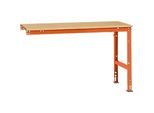 Manuflex Ansatztisch UNIVERSAL Standard, 1500 x 800 mm, Multiplex natur, rotorange