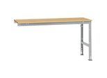 Manuflex Ansatztisch UNIVERSAL Standard, 1750 x 800 mm, Multiplex natur, alusilber