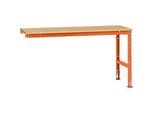 Manuflex Ansatztisch UNIVERSAL Standard, 1750 x 800 mm, Multiplex natur, rotorange