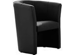 NowyStyl Cocktailsessel CLUB, Echtleder, voll gepolstert, Sitzhöhe 455 mm, schwarz