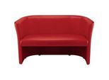 Nowy Styl Zweisitzer-Sofa CLUB DUO, Kunstleder, voll gepolstert, Sitzhöhe 455 mm, rot