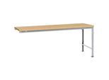 Manuflex Ansatztisch UNIVERSAL Spezial, Tischplatte Multiplex, 2000x1000, alusilber