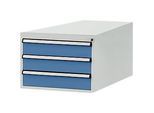 Manuflex Schubladen-Unterbau, für T 1000 mm, lichtgrau/brillantblau