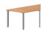 Schäfer Shop Genius Konferenztisch MODENA FLEX, Trapez, 4-Fuss Quadratrohr, B 1600 x T 800 x H 720-840 mm, Buche/weissaluminium RAL 9006