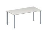 Schäfer Shop Genius Konferenztisch MODENA FLEX, Rechteck, 4-Fuss Quadratrohr, B 1600 x T 800 x H 720-840 mm, lichtgrau/weissaluminium RAL 9006