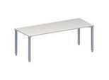 Schäfer Shop Genius Konferenztisch MODENA FLEX, Rechteck, 4-Fuss Quadratrohr, B 2000 x T 800 x H 720-840 mm, lichtgrau/weissaluminium RAL 9006
