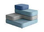 Sitzsystem TAPA Square, Stoff, modular, mit Drehmechanismus, B 900 x T 900 x H 620 mm, blau/blau