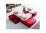 Sitzsystem TAPA Square, Stoff, modular, mit Drehmechanismus, B 900 x T 900 x H 620 mm, bordeaux/grau