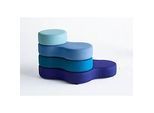 Sitzsystem TAPA Round II, Stoff, modular, mit Drehmechanismus, B 1090 x H 620 mm, blau/blau