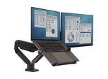 Laptop-Halterung für Monitorarme Fellowes®, universell für 1 Notebook bis 17" & bis 4,5 kg, ergonomisch, zu 97 % recycelbar, schwarz