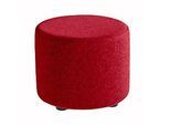 Sitzhocker TAPA Round, Sperrholz, gepolstert, Schurwolle-Bezug, rot