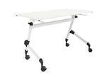 Schäfer Shop Select Klapptisch mit Rollen, Rechteck, Vierkantrohr, B 1200 x T 600 x H 720 mm, weiss/weiss