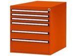 Manuflex Schubladen-Unterbauten, für Werkbank Profi Tiefe 700 mm, rotorange