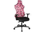 Topstar Bürostuhl Sitness RS Sport Camouflage, mit Armlehnen, 3D-Synchronmechanik, Muldensitz, Kopfstütze, pink/schwarz