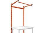 Aufbauportal m. Ausleger, Grundtisch STANDARD Arbeitstisch/Werkbank UNIVERSAL/PROFI, 1250 mm, rotorange