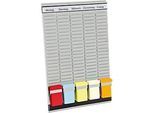 FRANKEN T-Kartentafel 5-Tage Wochenplaner, 31,5 x 49 cm, 5 Träger, 20 Schlitze, PV-SET1
