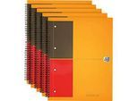 Oxford Notizbuch International, DIN A4, liniert, 80g/m², 80 Blatt, 5 Stück