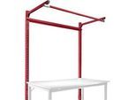 Aufbauportal m. Ausleger, Grundtisch STANDARD Arbeitstisch/Werkbank UNIVERSAL/PROFI, 1500 mm, rubinrot