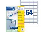 AVERY Zweckform Universal-Etiketten 3667-200, ultragrip, 48,5 x 16,9 mm, 3667-200, 12800 + 1280 Stück