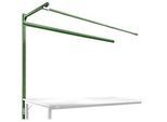 Aufbauportal m. Ausleger, Ansatztisch STANDARD Arbeitstisch/Werkbank UNIVERSAL/PROFI, 2000 mm, resedagrün