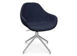 Konferenzsessel Topstar Sitness Life 2.0, dreh-/sitzhöhenverstellbar, Armlehnen, B 450 x T 390 x H 440-470 mm, 4-Fussgestell, Alu matt & Stoff, d.blau