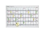 Franken Jahreskalender JetKalender JK703, magnethaftend, Ablageschale, B 900 x H 600 mm, Stahl & Aluminium, weiss