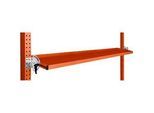 Manuflex Neigbare Ablagekonsole, für Reihe Universal oder Profi, Nutztiefe 195 mm, für Tischbreite 1750 mm, rotorange