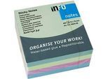 INFO Haftnotizen Brillant, 75 mm x 75 mm, 1 x 400 Blatt, pastellgrün, gelb, blau, rosa