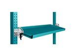 Manuflex Neigbare Ablagekonsole, für Reihe Universal oder Profi, Nutztiefe 345 mm, für Tischbreite 1250 mm, wasserblau
