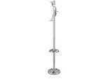 Garderobenständer Kerkmann Adria, 5 Haken, Schirmhalter & Tropfmulde, H 1800 x ø 310 mm, Stahl, alusiber