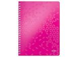 LEITZ Notizbuch WOW 4637, DIN A4, liniert, pink