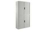 Rolladenschrank, B 1100 x T 415 x H 2040 mm, abschliessbar, ohne Fachböden, High Impact Polystyrol, grau/grau