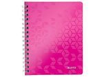 LEITZ Notizbuch WOW 4641, DIN A5, kariert, pink