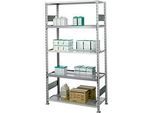 SSI Schäfer Archivregal, Grundfeld, 5 Böden, B 1285 x T 600 mm, verzinkt