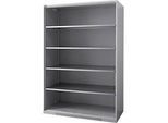 Regalschrank FS, Stahlblech, mit Belüftungslöchern, B 1343 x T 620 x H 1950 mm, 5 OH, Weissaluminium, bis 750 kg