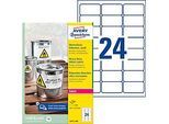 AVERY® Zweckform Wetterfeste Folien-Etiketten L4773-100, 63,5 x 33,9 mm, permanent, weiss