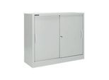Schäfer Shop Select Schiebetürenschrank MS iCONOMY, Stahl, 3 Ordnerhöhen, B 1200 x T 400 x H 1215 mm, lichtgrau RAL 7035