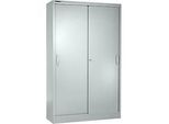 Schäfer Shop Select Schiebetürenschrank MS iCONOMY, Stahl, 5 Ordnerhöhen, B 1200 x T 400 x H 1935 mm, weissaluminium RAL 9006