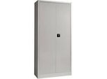 Schäfer Shop Pure Universalschrank, 5 OH, 4 Fachböden, abschliessbar, B 950 x T 400 x H 1935 mm, Stahl, weissaluminium RAL 9006/weissaluminium RAL 9006
