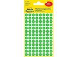 Avery Markierungspunkte 3592, wiederablösbar, 416 Stück, Ø 8 mm, grün