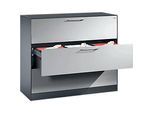 Hängeregistraturschrank ASISTO C 3000, 3 Schubladen, 3-bahnig, B 1200 mm, anthrazit/alusilber