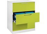 Hängeregistraturschrank ASISTO C 3000, 3 Schubladen, 2-bahnig, B 800 mm, weiss/virdingrün