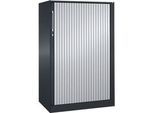 Rollladenschrank ASISTO C 3000, 3 Ordnerhöhen, B 800 mm, anthrazit/alusilber