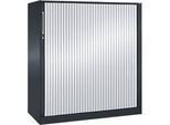Rollladenschrank ASISTO C 3000, 3 Ordnerhöhen, B 1200 mm, anthrazit/alusilber