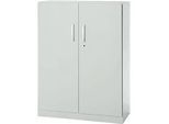 Büroschrank, 3OH, abschliessbar, mit aufliegenden Türen, B 950 mm, Lichtgrau