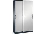 Schiebetürenschrank ASISTO C 3000, 5 Ordnerhöhen, abschliessbar, Breite 1200 mm,