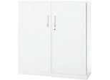 Büroschrank, 3OH, abschliessbar, mit aufliegenden Türen, B 1200 mm, Verkehrsweiss
