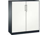 Flügeltürenschrank ASISTO C 3000, 3 Ordnerhöhen, B 1200 mm, anthrazit/weiss