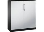 Flügeltürenschrank ASISTO C 3000, 3 Ordnerhöhen, B 1200 mm, anthrazit/alusilber