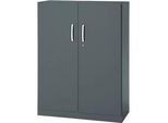 Büroschrank, 3OH, abschliessbar, mit aufliegenden Türen, B 950 mm, Basaltgrau